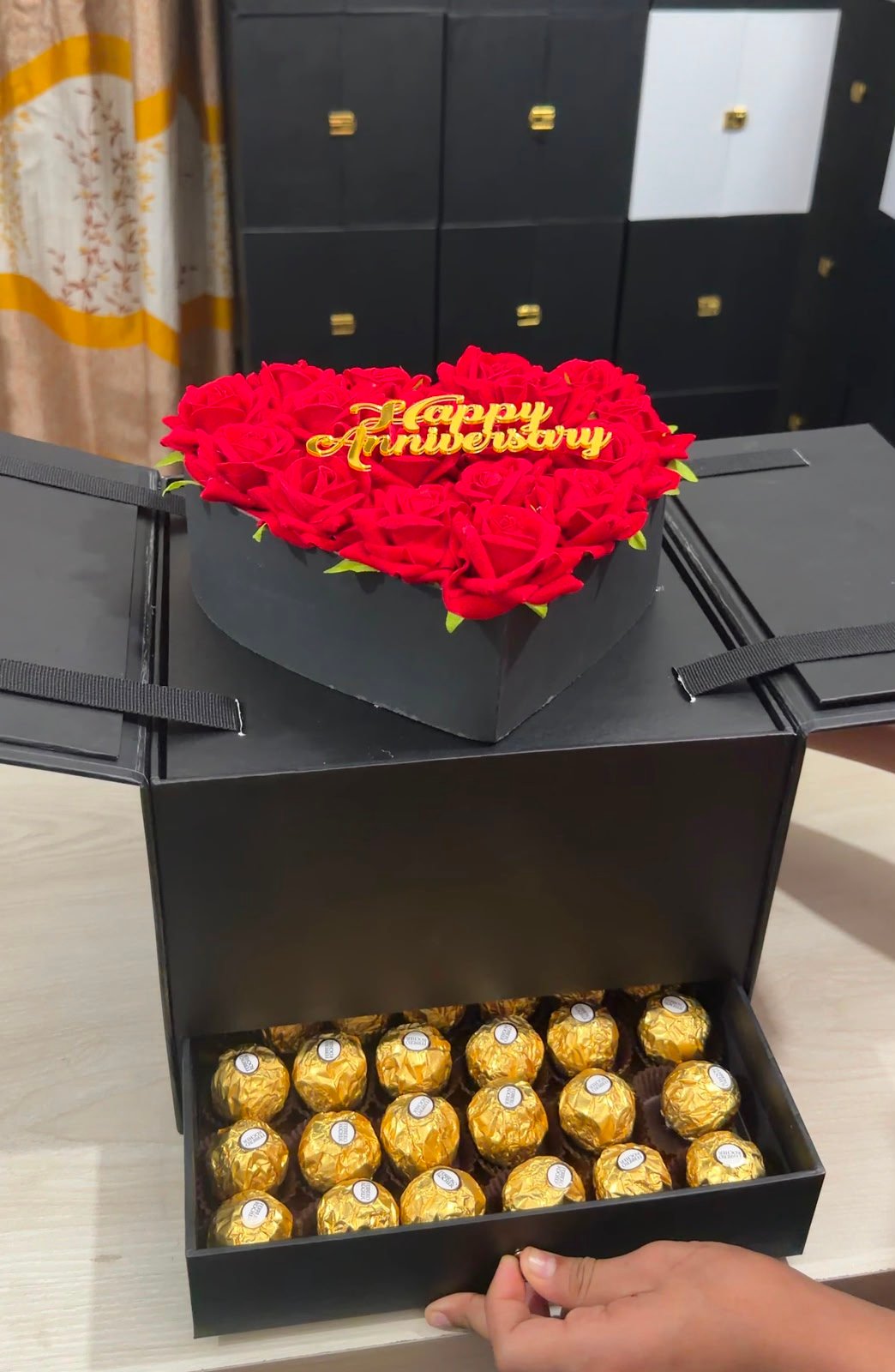 Happy Anniversary Rose and  Chocolate Luxury Gift Box
