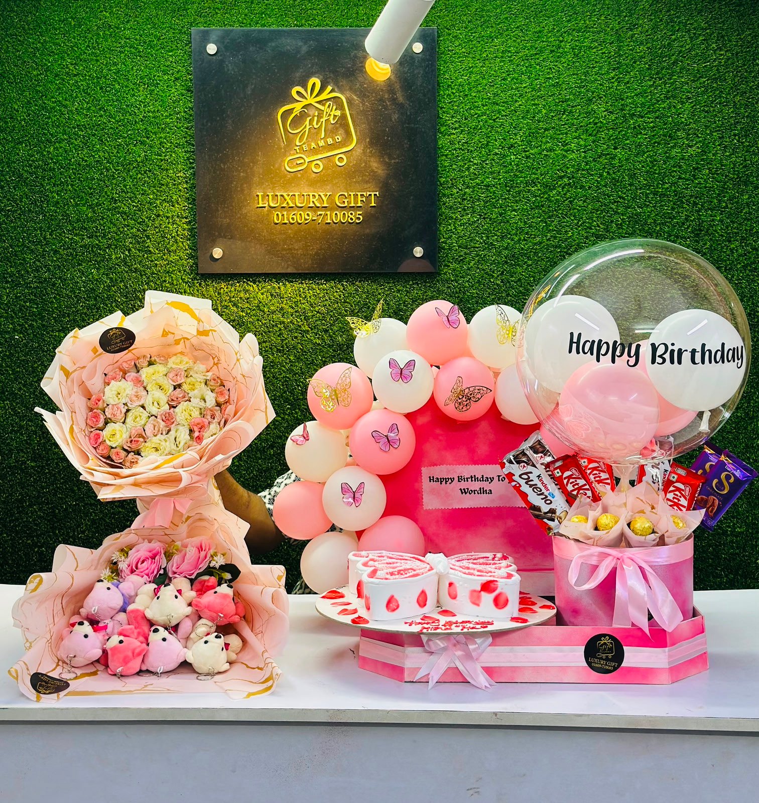 Luxury Pink Birthday Surprise Gift Combo