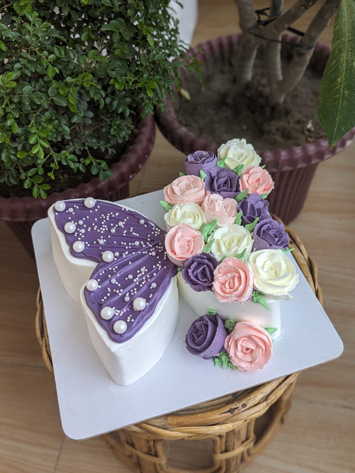 Lavender Butterfly Blossom Celebration Cake