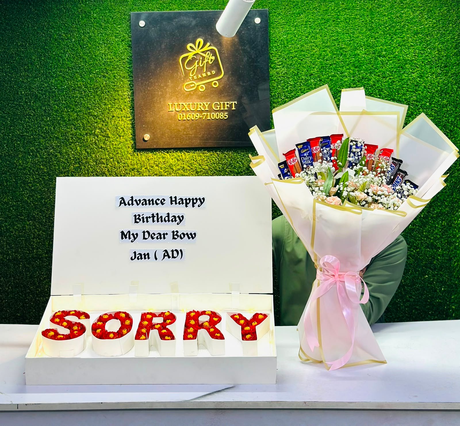 Sorry & Chocolate Bouquet Combo